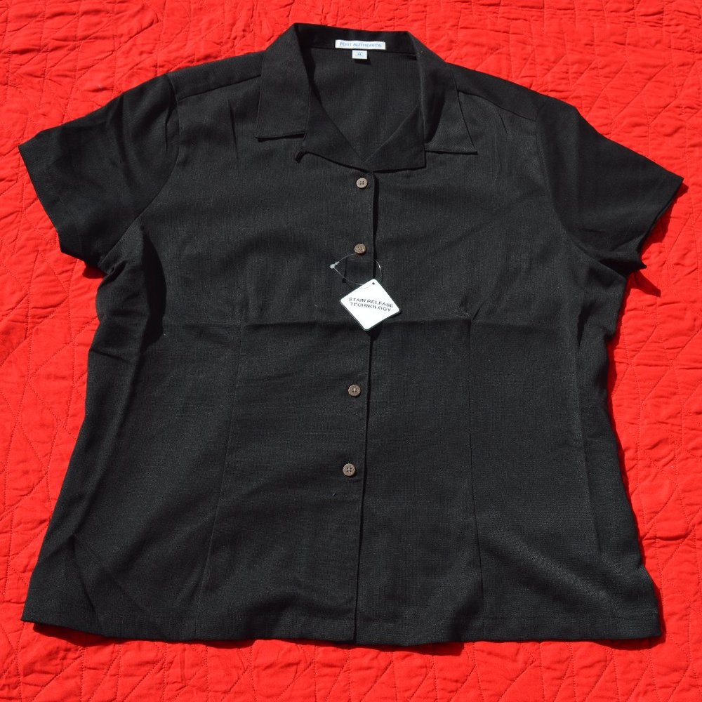 Port Authority Women's Black Easy Care Camp Shirt(New)